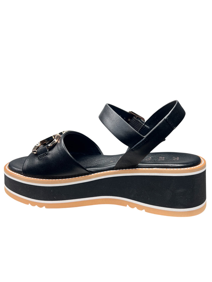 sandalo donna in pelle nero