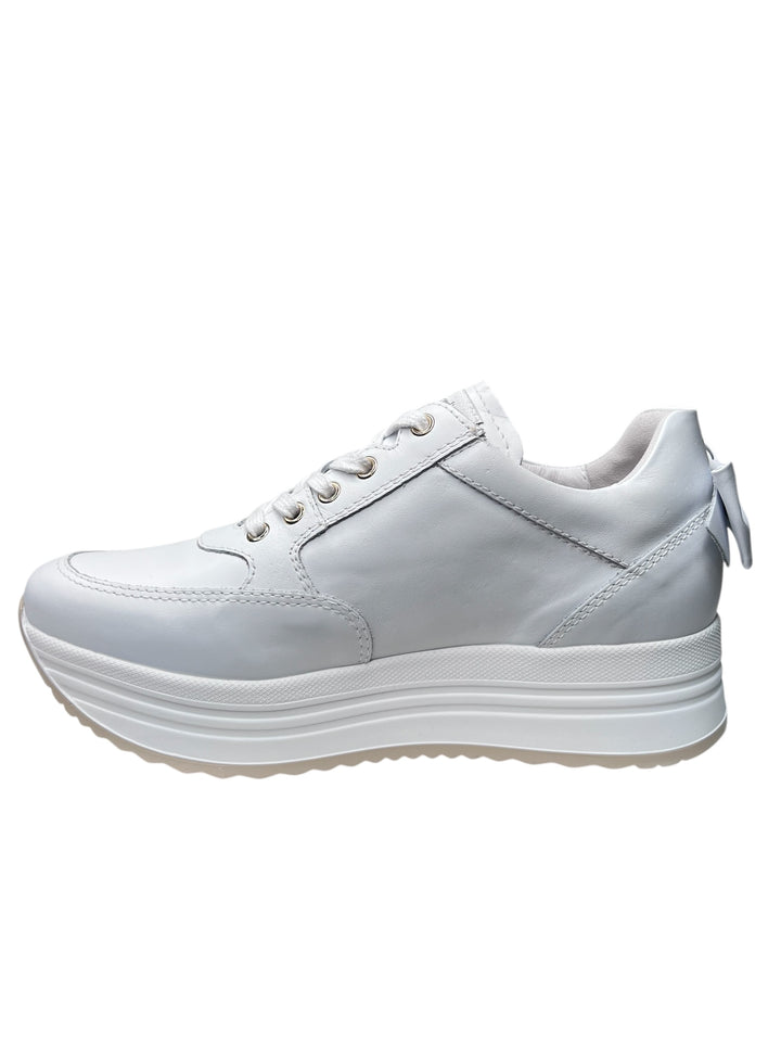 sneakers donna pelle nero giardini art.e306371d707 bianco