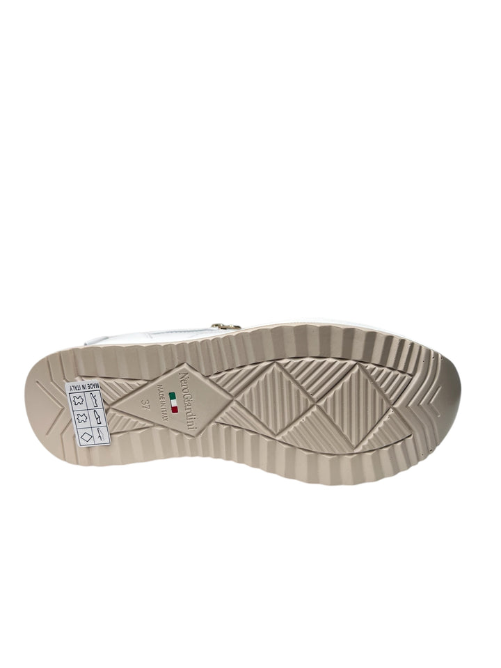 sneakers donna pelle nero giardini art.e306371d707 bianco