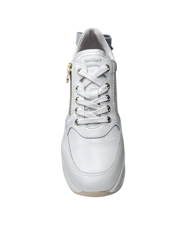 sneakers donna pelle nero giardini art.e306371d707 bianco