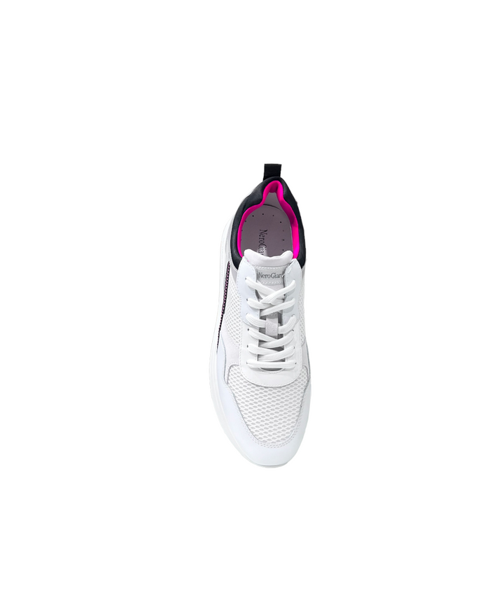 sneakers donna pelle nero giardini art. e306384d707 bianco