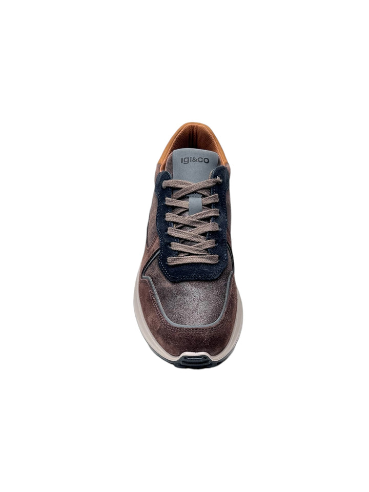 sneakers uomo pelle igi&co art.6638511 castagno-blu