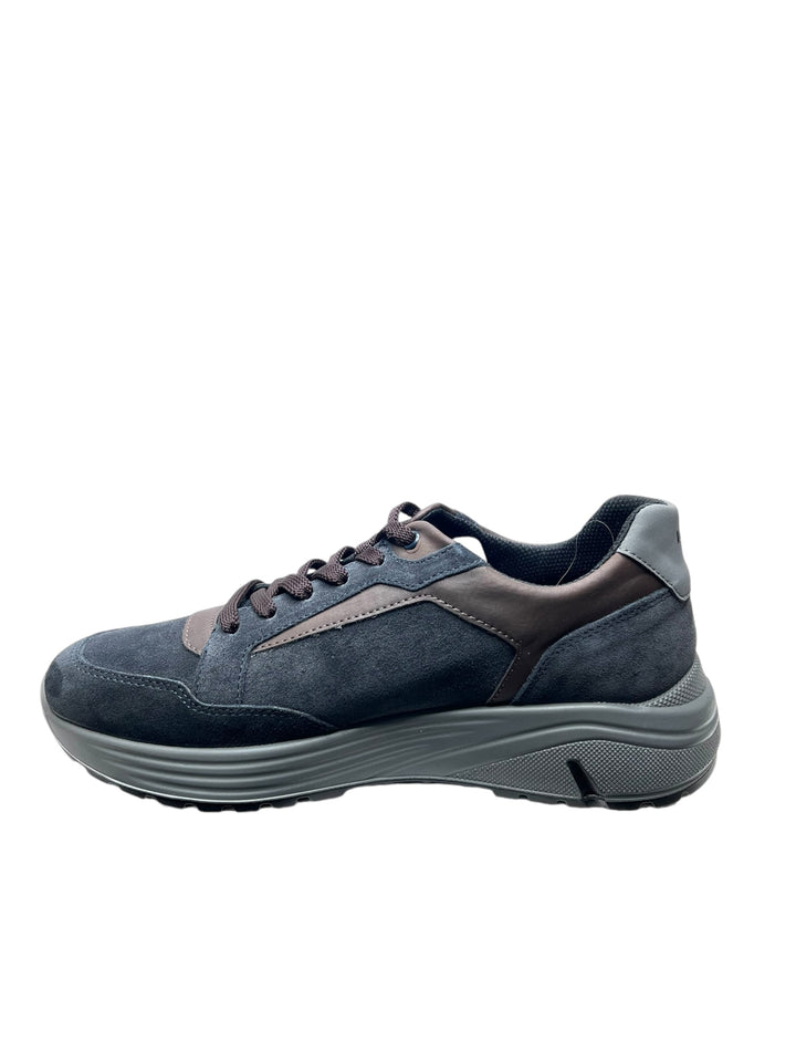 sneakers uomo pelle igi&co art.6639900 blu-marrone
