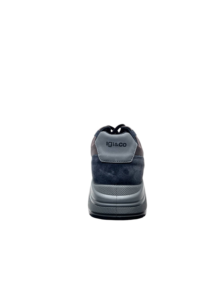 sneakers uomo pelle igi&co art.6639900 blu-marrone