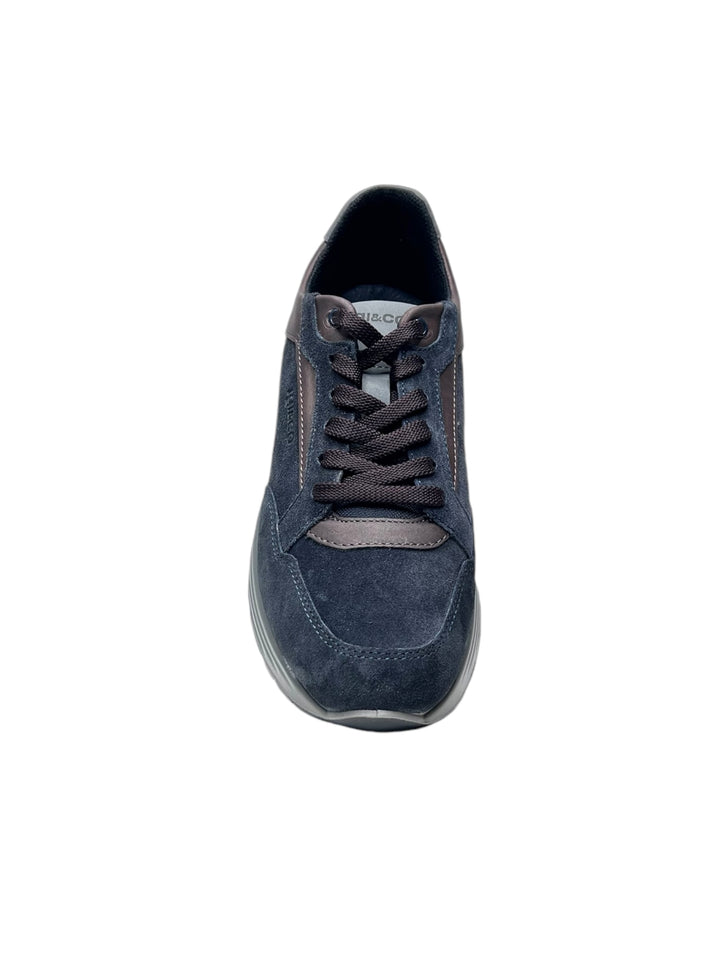 sneakers uomo pelle igi&co art.6639900 blu-marrone