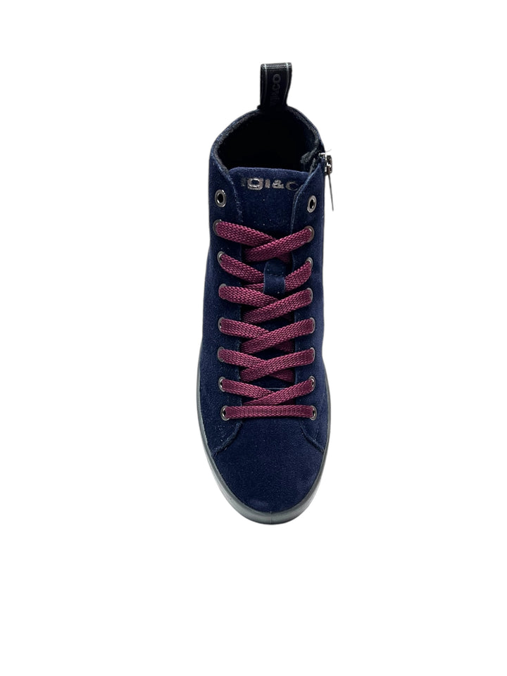 sneakers alte donna pelle igi&co art.6668200 BLU
