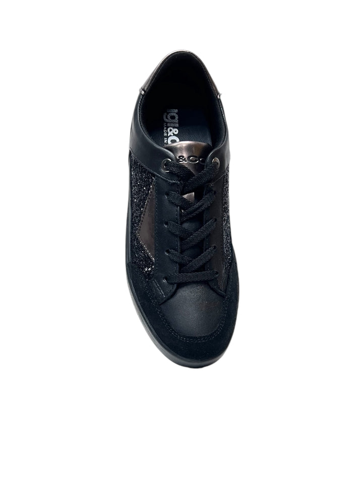 sneakers donna pelle igi&co art.6668500 nero