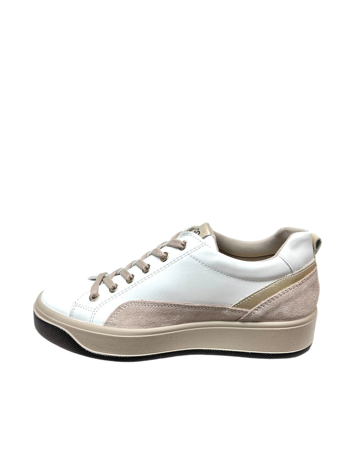sneakers donna pelle igi&co art.6669700 bianco-visone