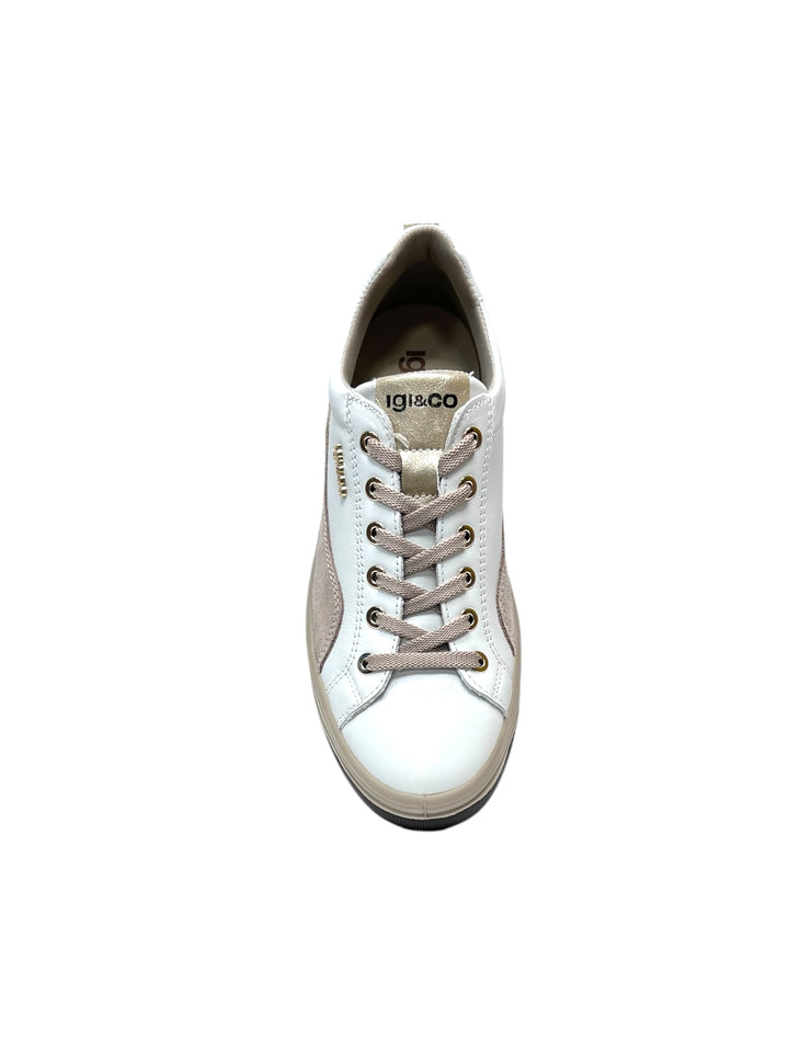 sneakers donna pelle igi&co art.6669700 bianco-visone