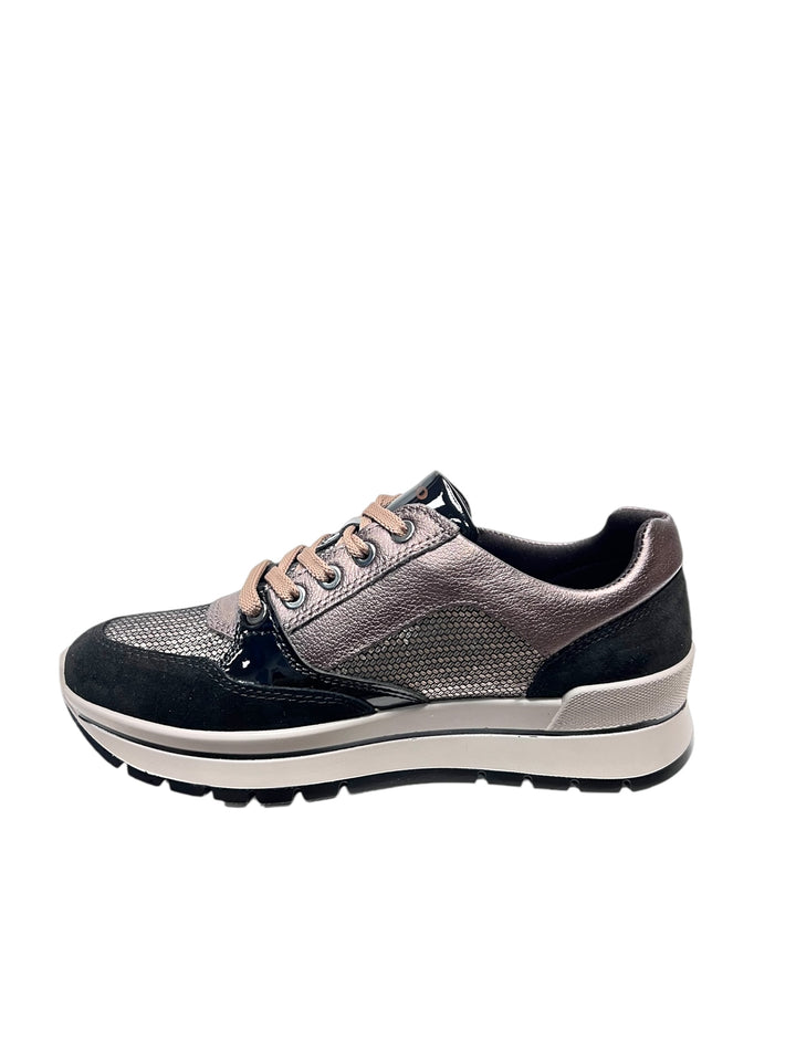 sneakers donna pelle igi&co art.6673811 nero-bronzo