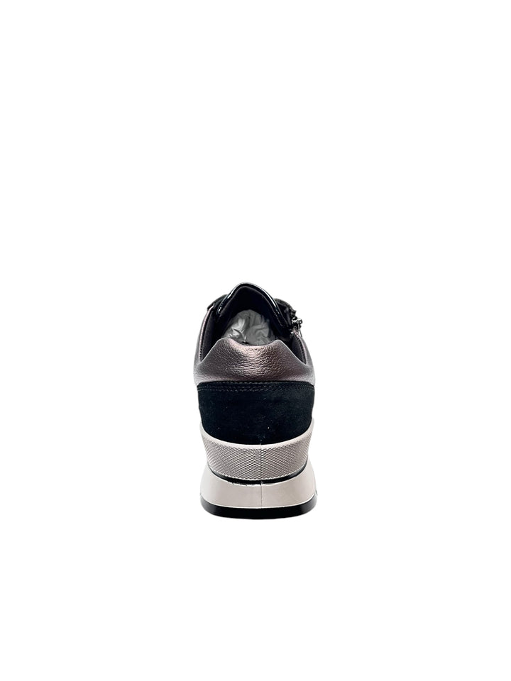 sneakers donna pelle igi&co art.6673811 nero-bronzo