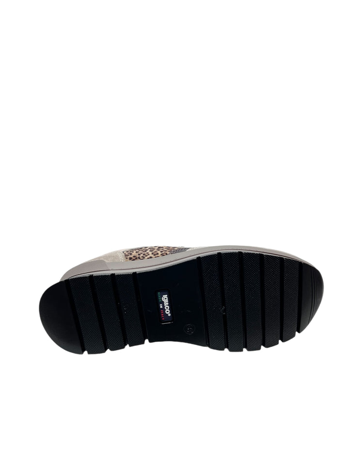 sneakers donna pelle igi&co art.6673866 visone-animalier