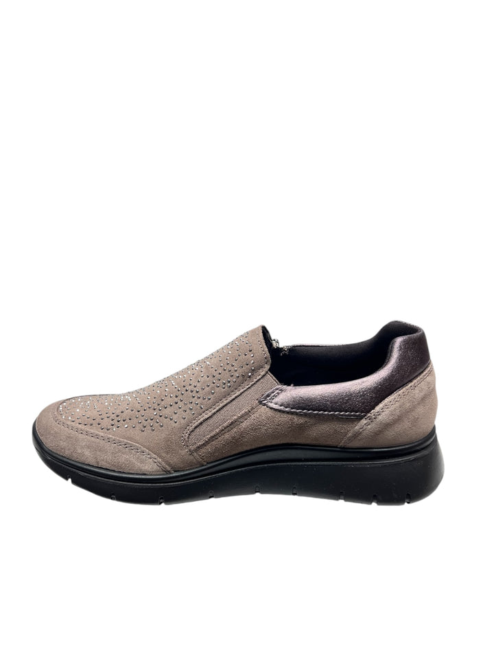 sneakers comfort donna pelle enval soft art.6775133 fango