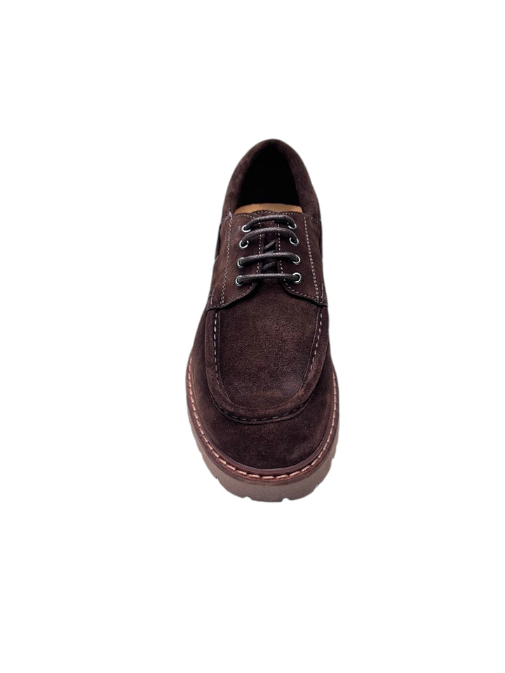 stringate barca pelle scamosciata uomo exton art.688 terra