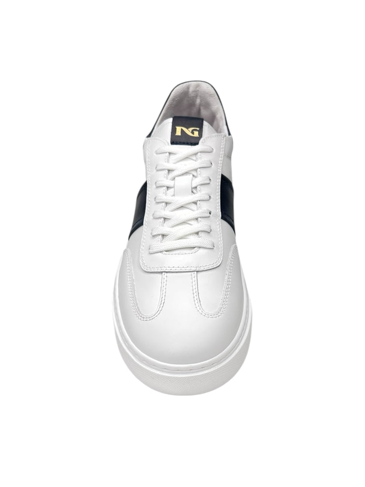 sneakers uomo pelle nero giardini art.e500691u707 bianco-incanto