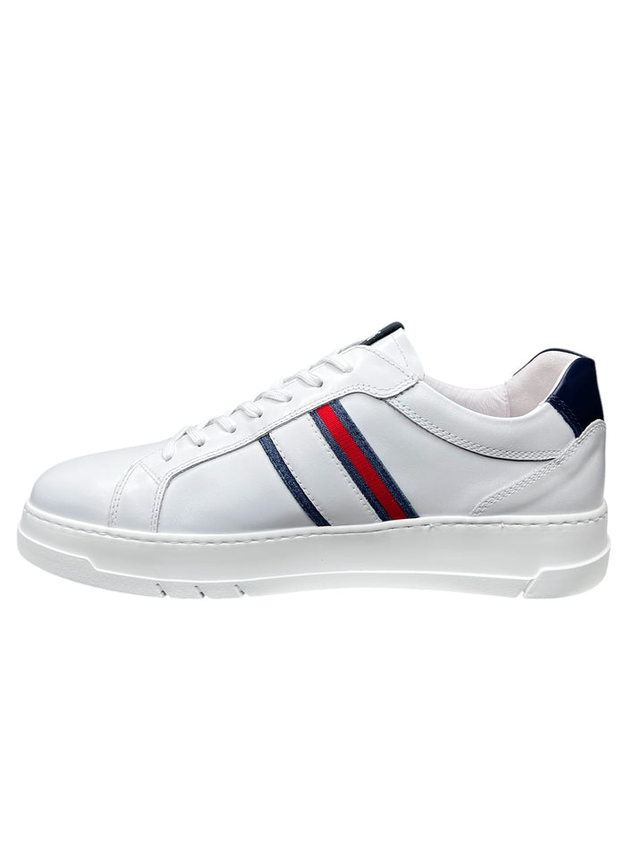 sneakers uomo pelle nero giardini art.e500720u707 bianco-blu
