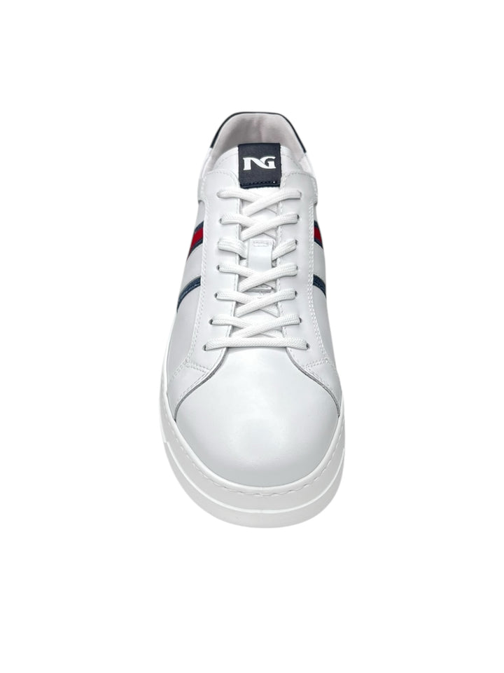 sneakers uomo pelle nero giardini art.e500720u707 bianco-blu