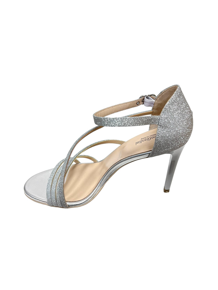 sandali eleganti donna pelle-microglitter nerogiardini art.e307260de700 argento