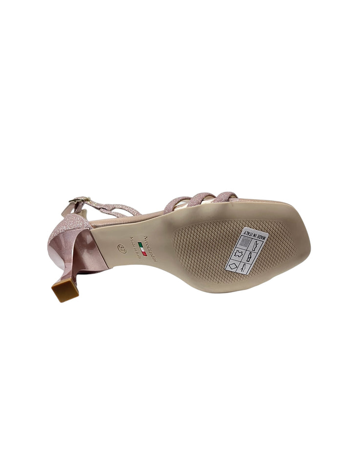 sandali eleganti donna pelle-microglitter nerogiardini art.e307291de631 carne