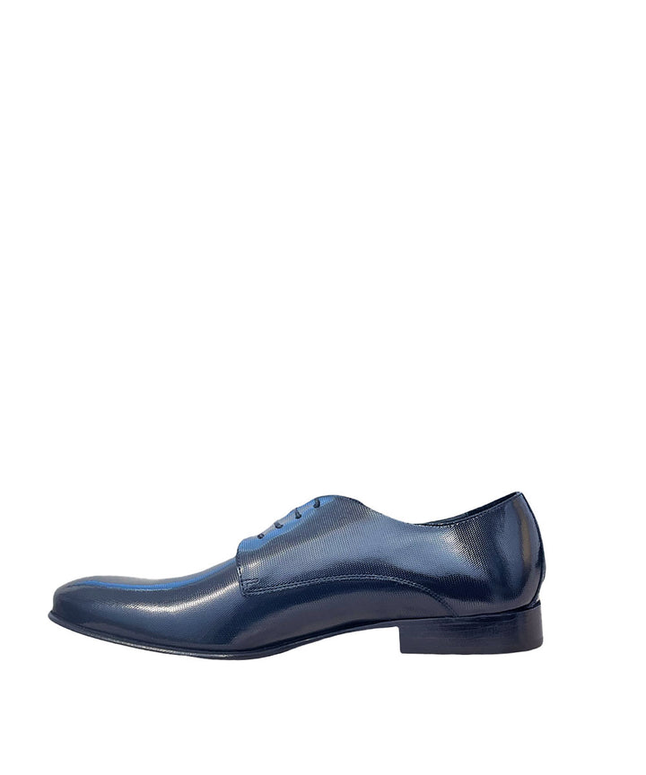 stringate eleganti vernice puntinata uomo accademia dei calzolari art. 736 blu