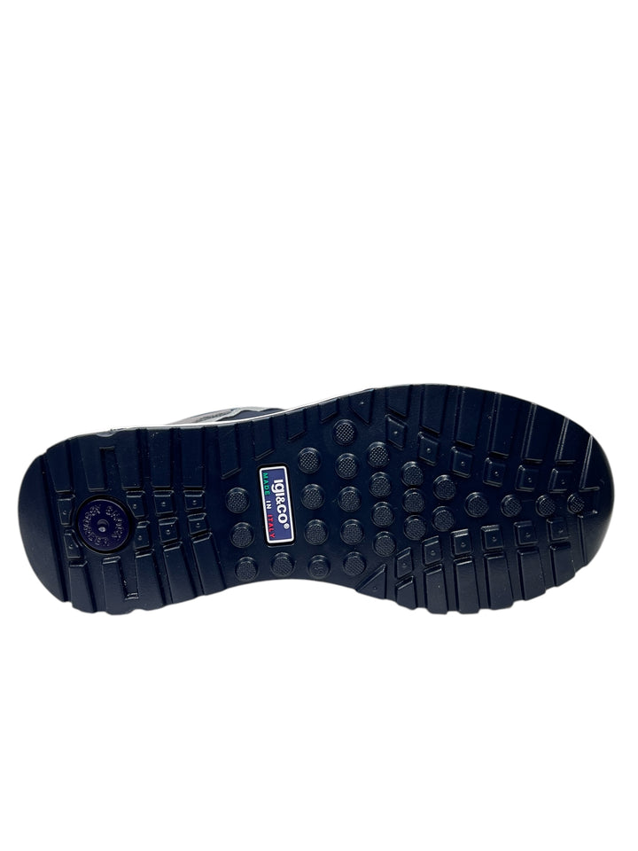 sneakers uomo pelle-tela igi&co art.7636222 grafite-blu