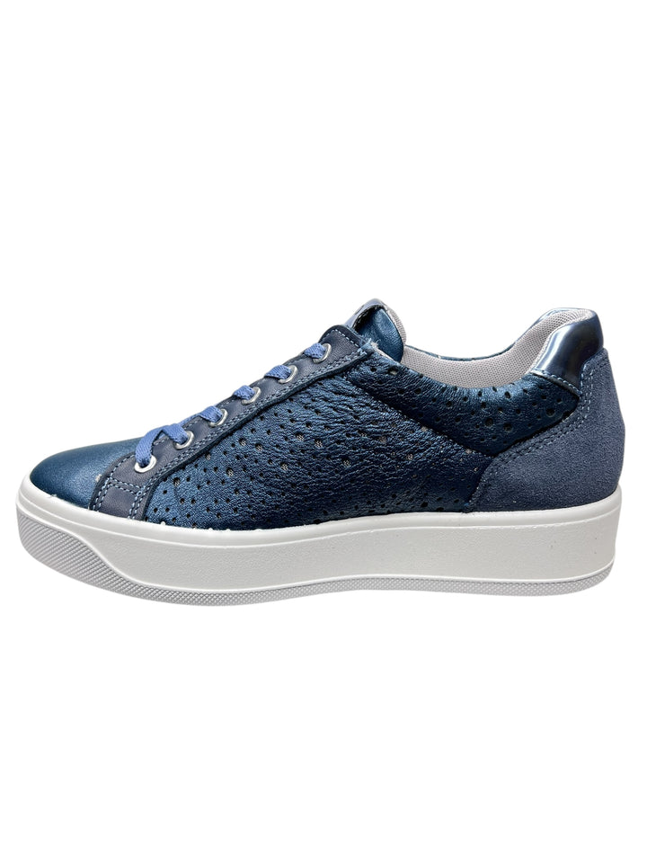 sneakers donna pelle igi&co art.7656400 blu
