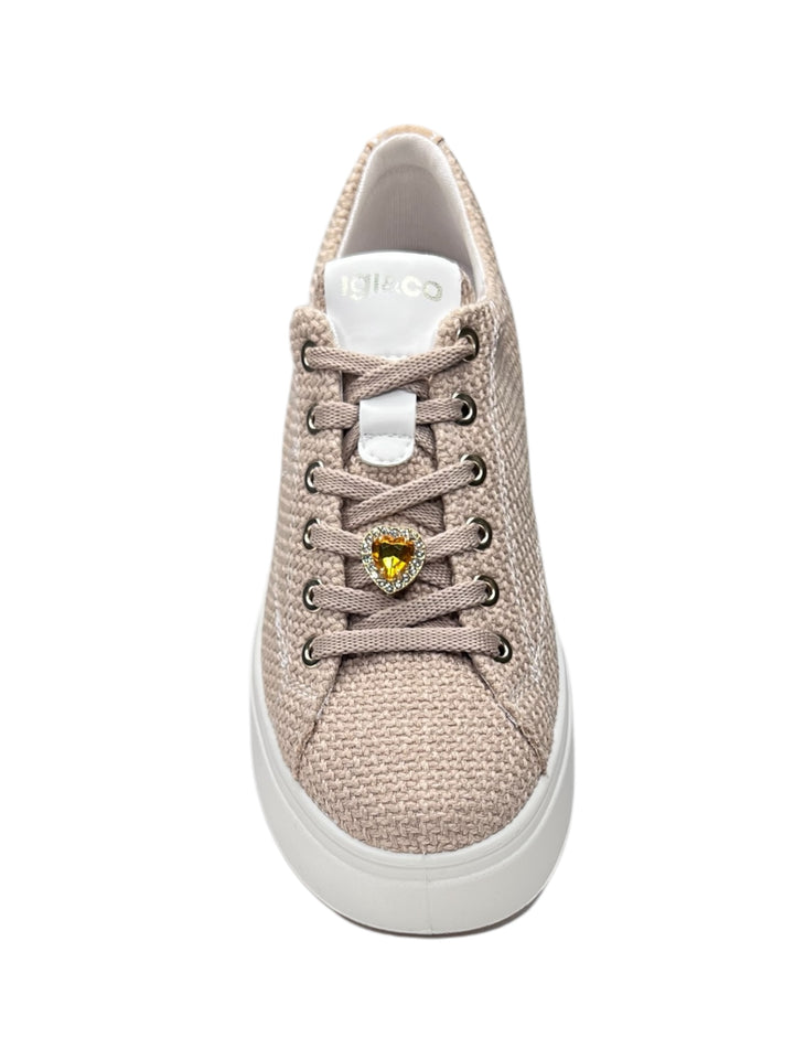 sneakers donna pelle igi&co art.7657411 sabbia