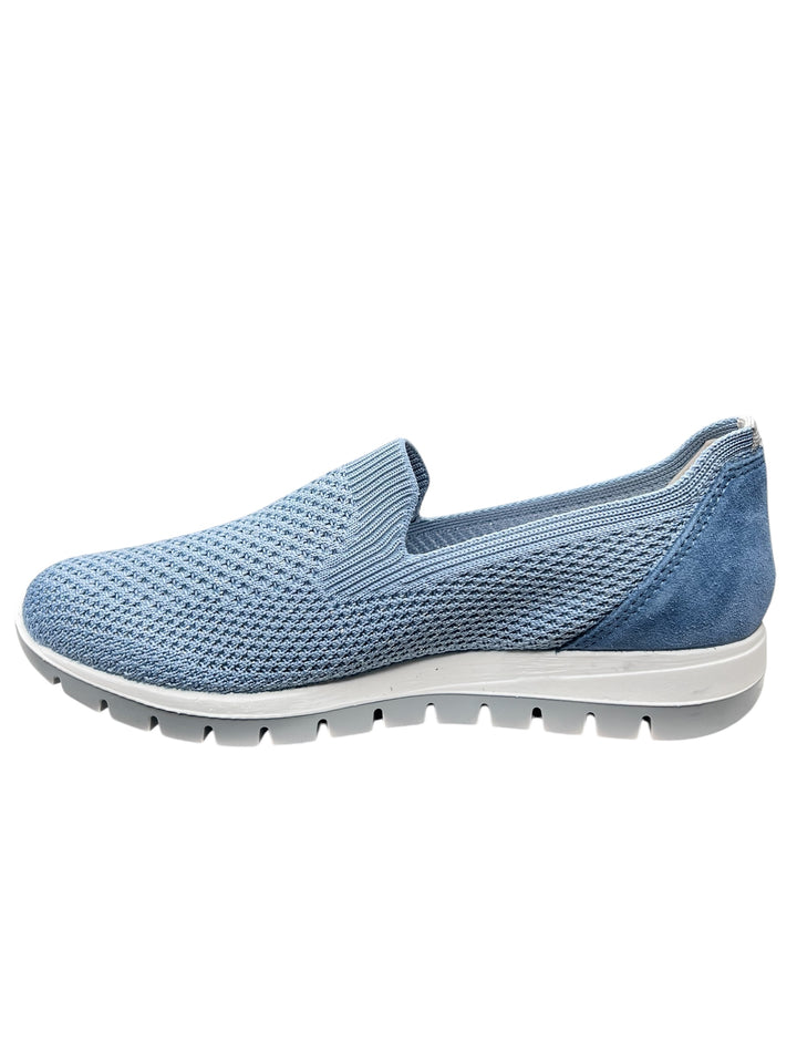 slip-on donna pelle-tessuto elasticizzato igi&co art.7658622 blu avio