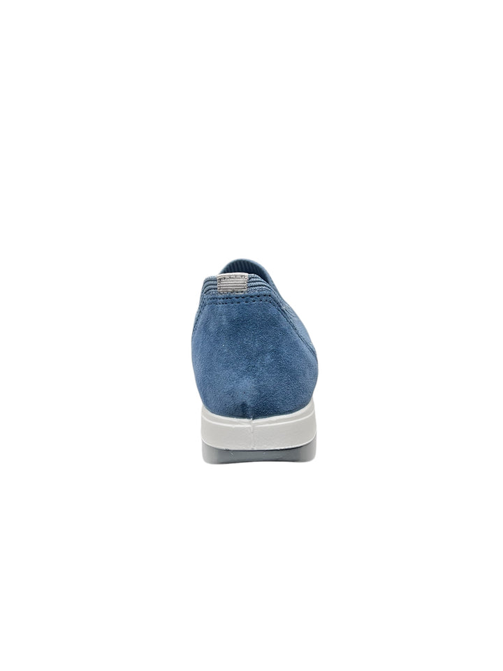 slip-on donna pelle-tessuto elasticizzato igi&co art.7658622 blu avio