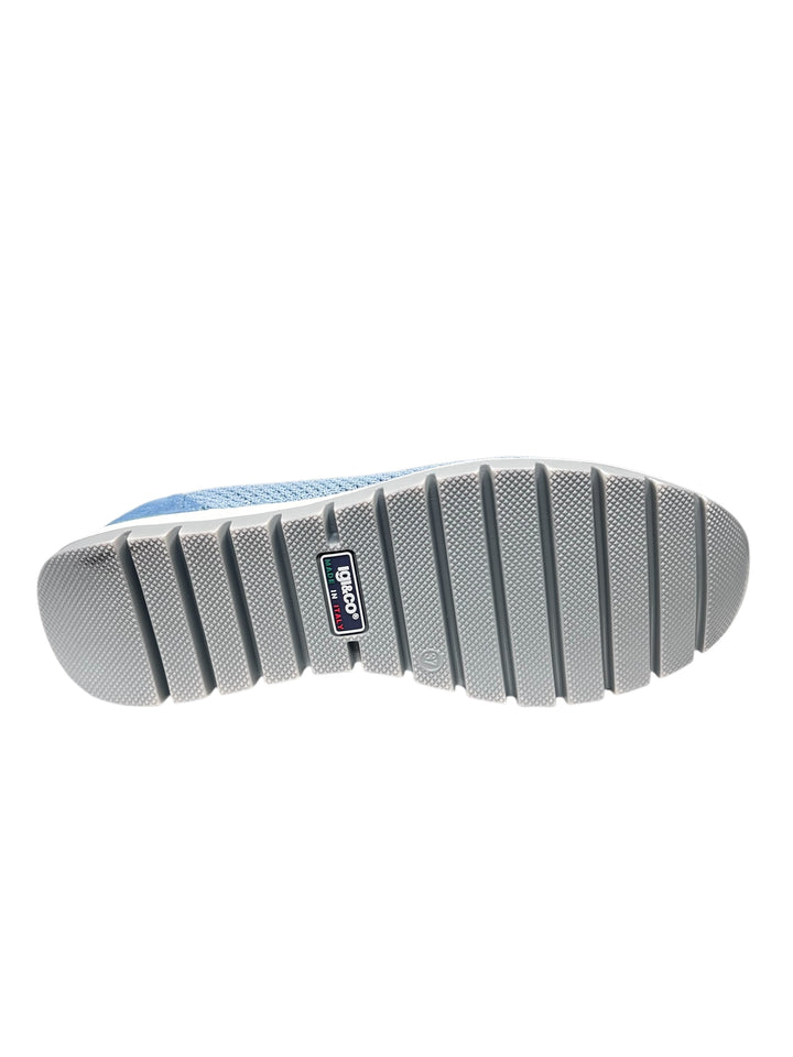 slip-on donna pelle-tessuto elasticizzato igi&co art.7658622 blu avio