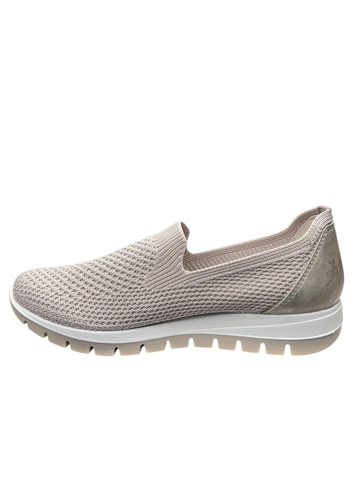 slip-on donna pelle-tessuto elasticizzato igi&co art.7658633 platino