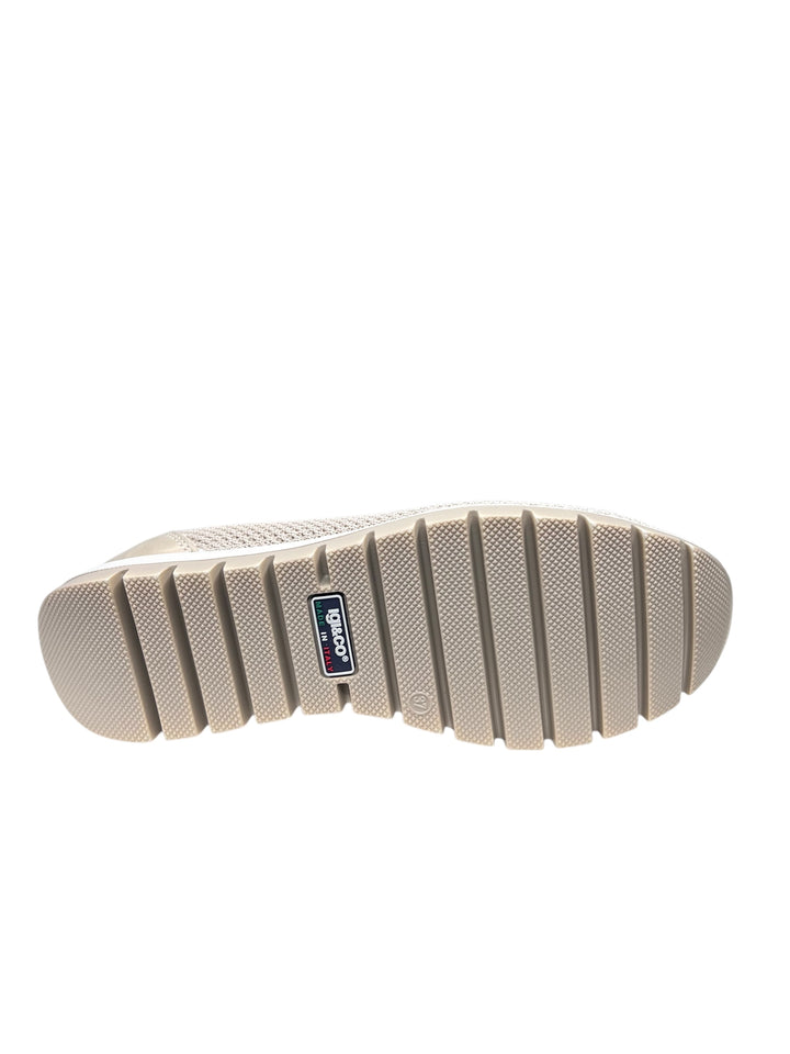 slip-on donna pelle-tessuto elasticizzato igi&co art.7658633 platino