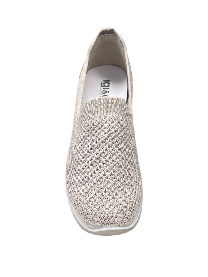 slip-on donna pelle-tessuto elasticizzato igi&co art.7658633 platino