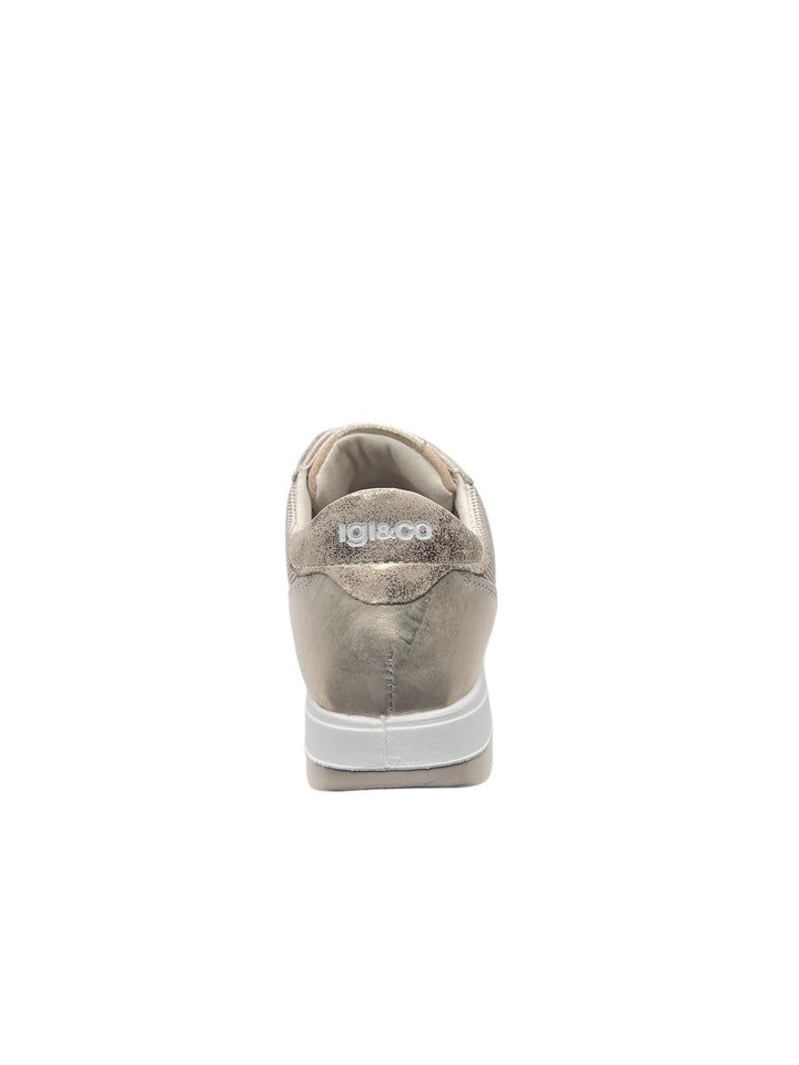 sneakers donna pelle-tessuto elasticizzato igi&co art.7658733 platino