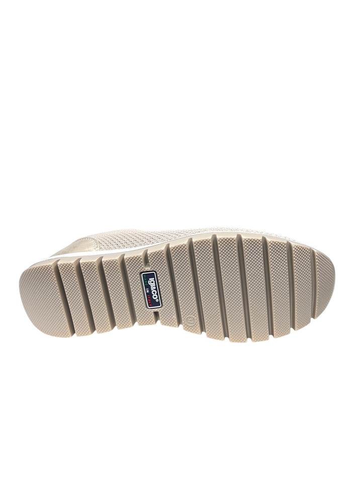 sneakers donna pelle-tessuto elasticizzato igi&co art.7658733 platino