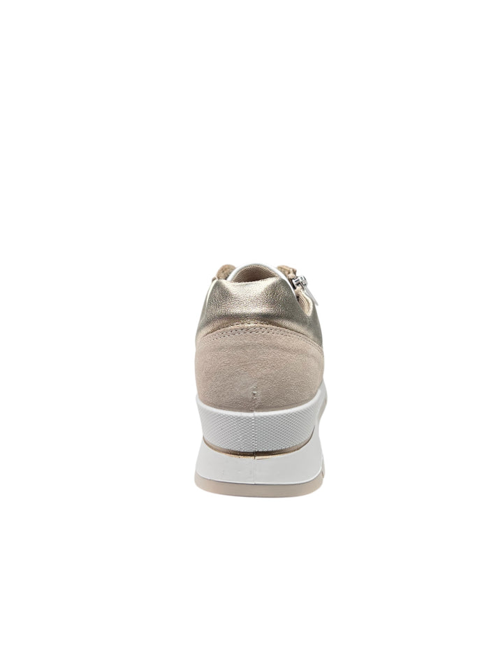 sneakers donna pelle igi&co art.7660733 avorio-platino