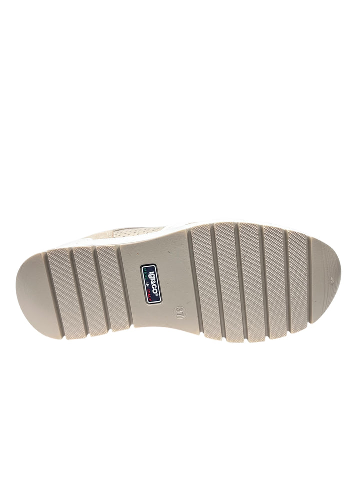 sneakers donna pelle igi&co art.7660733 avorio-platino