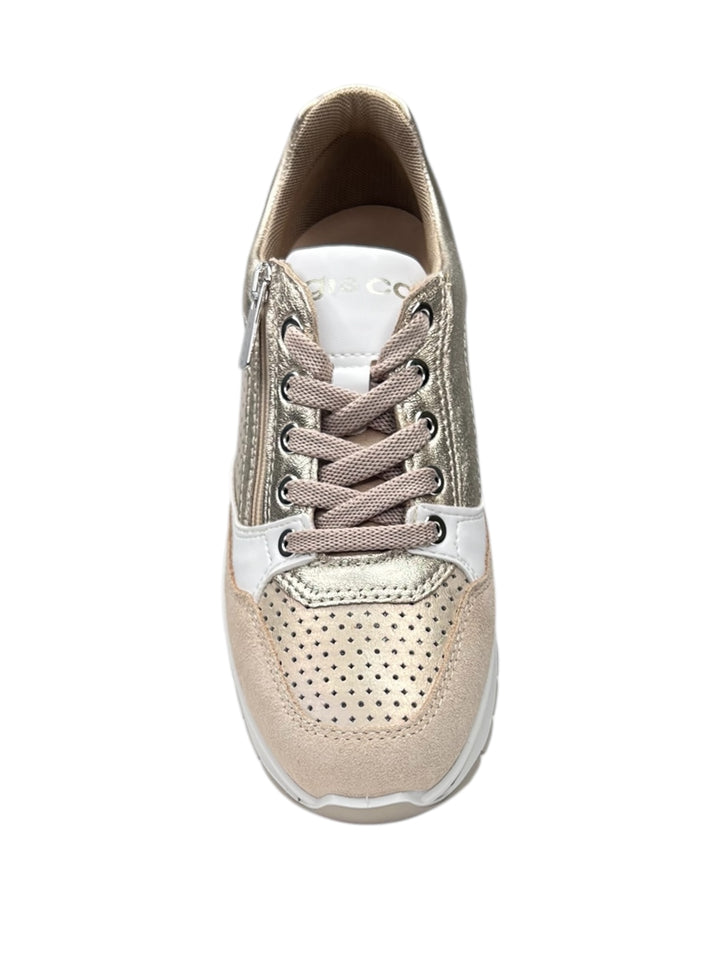 sneakers donna pelle igi&co art.7660733 avorio-platino