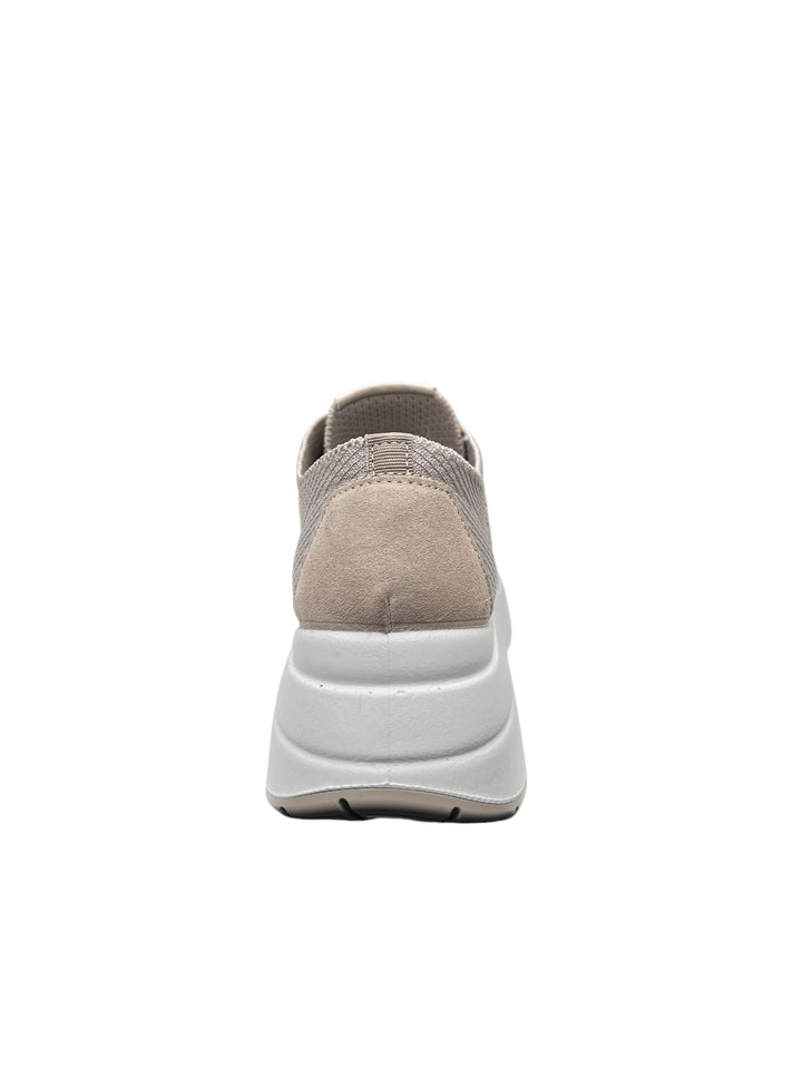 sneakers donna pelle-tessuto igi&co art.7662622 crem-platino