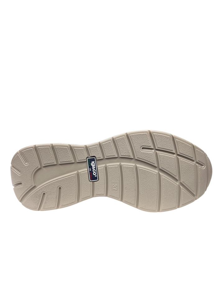sneakers donna pelle-tessuto igi&co art.7662622 crem-platino