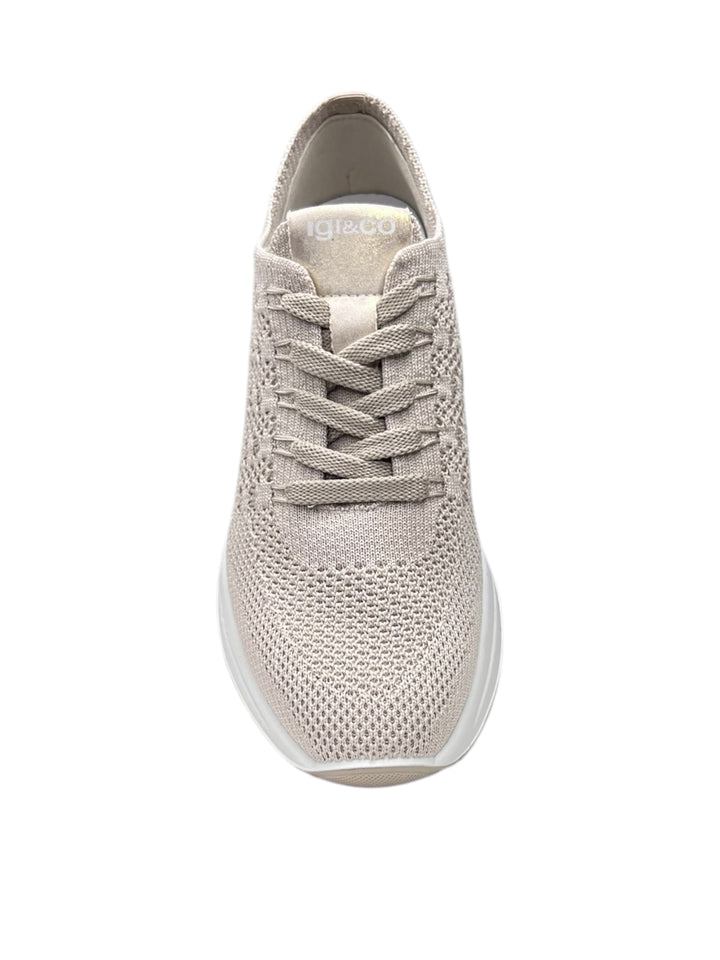 sneakers donna pelle-tessuto igi&co art.7662622 crem-platino