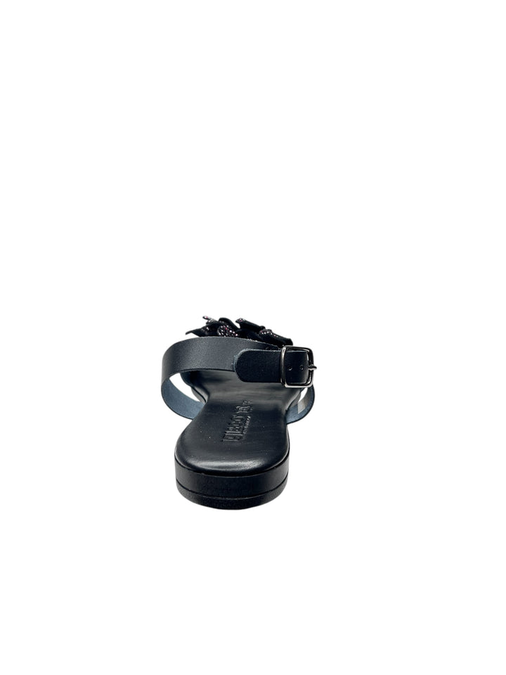sandalo donna in pelle nera
