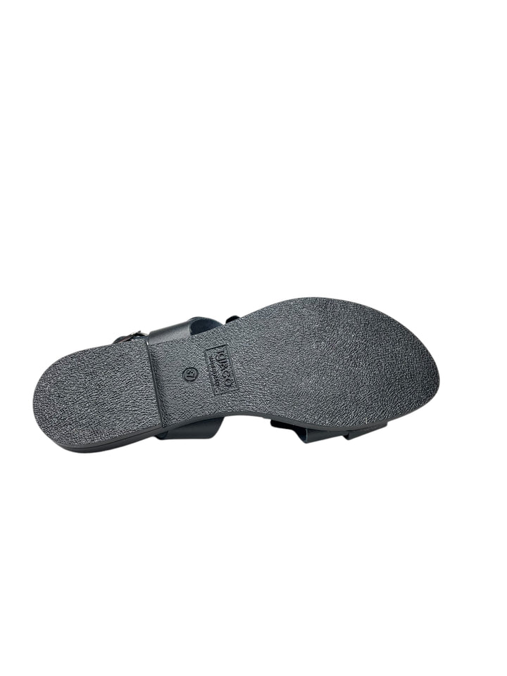 sandalo donna in pelle nera