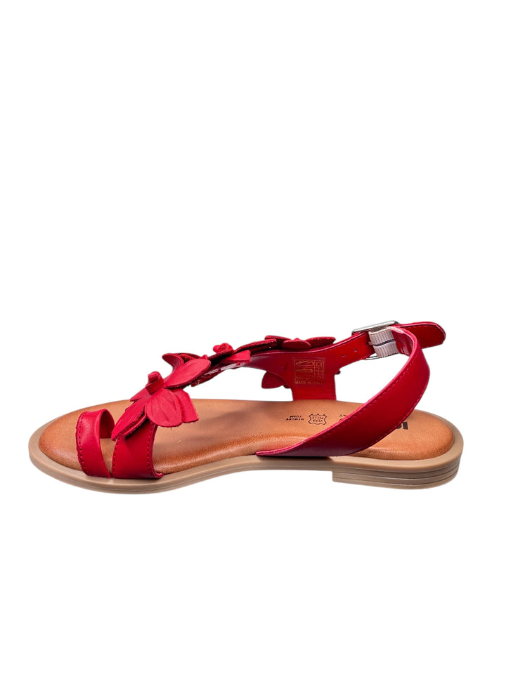 sandalo infrapollice donna in pelle rosso