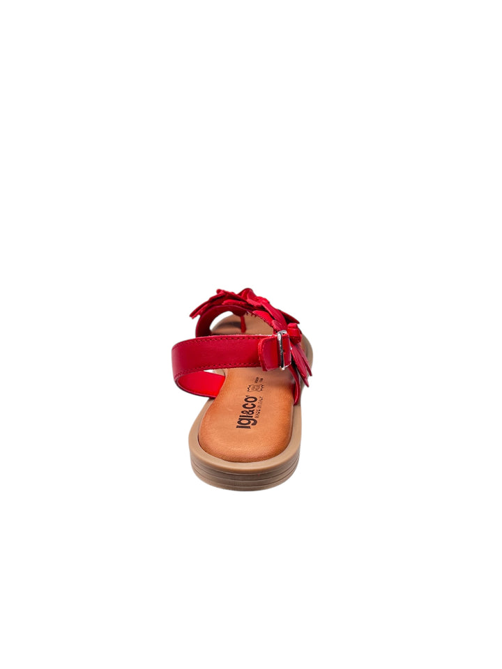 sandalo infrapollice donna in pelle rosso