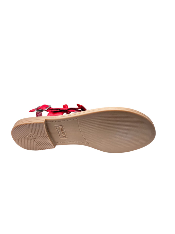 sandalo infrapollice donna in pelle rosso