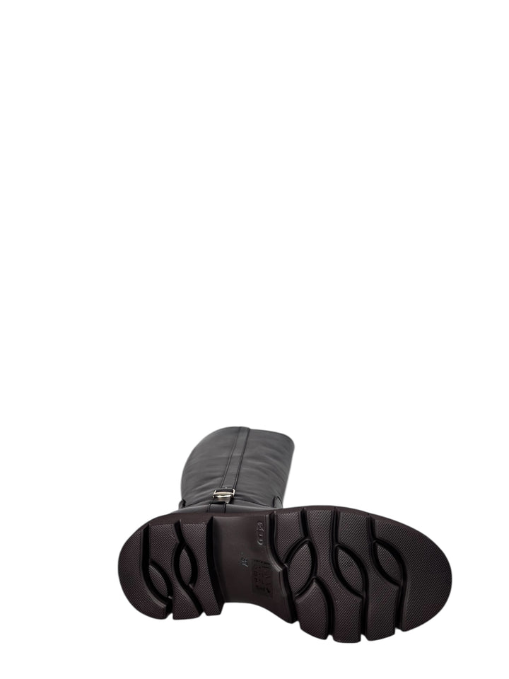 stivale donna pelle testa di moro