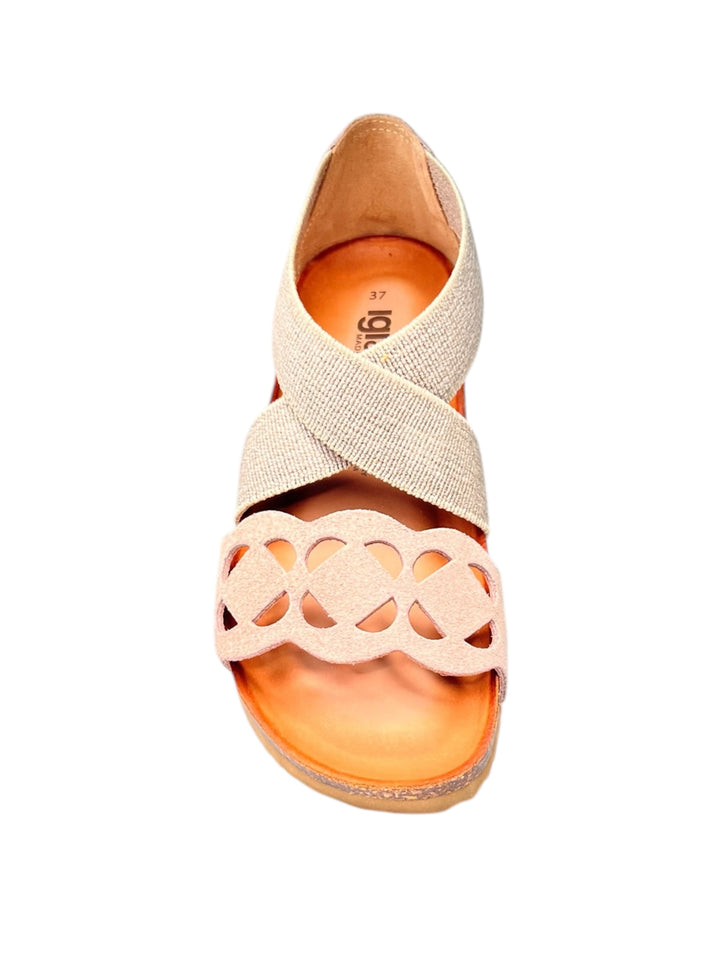sandalo donna in pelle taupe