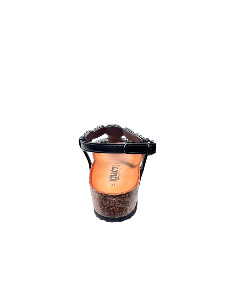 sandalo donna in pelle nera