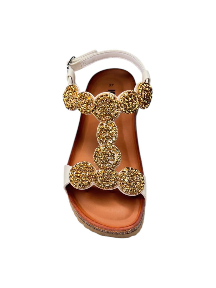 sandalo donna in pelle beige